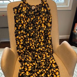 Lemon Print Sleeveless Jumpsuit
